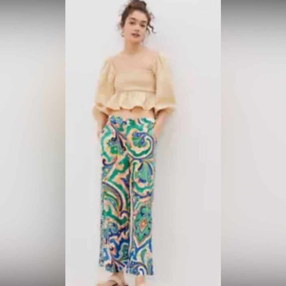 Anthropologie Maeve Rhiannon Silk Pant Size 20